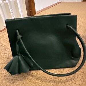 Anthropologie Forest Green Leather Bag